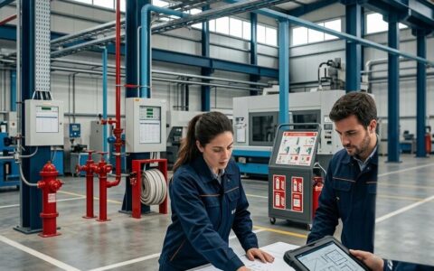Prática de equipe para lutar com fogo em situação de emergência.
